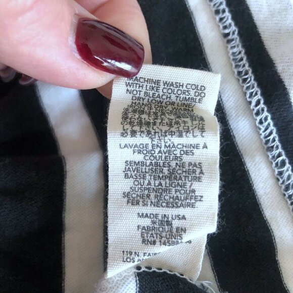 The GREAT Black & Cream Striped Peplum Tee Shirt - Picture 7 of 8